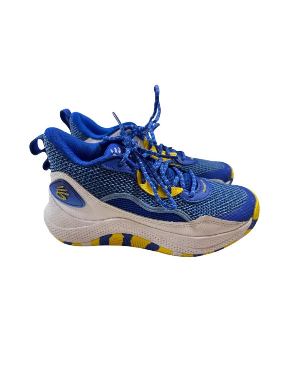 Under Armour Curry 6Y Blue & Yellow Mesh Athletic Shoes Youth